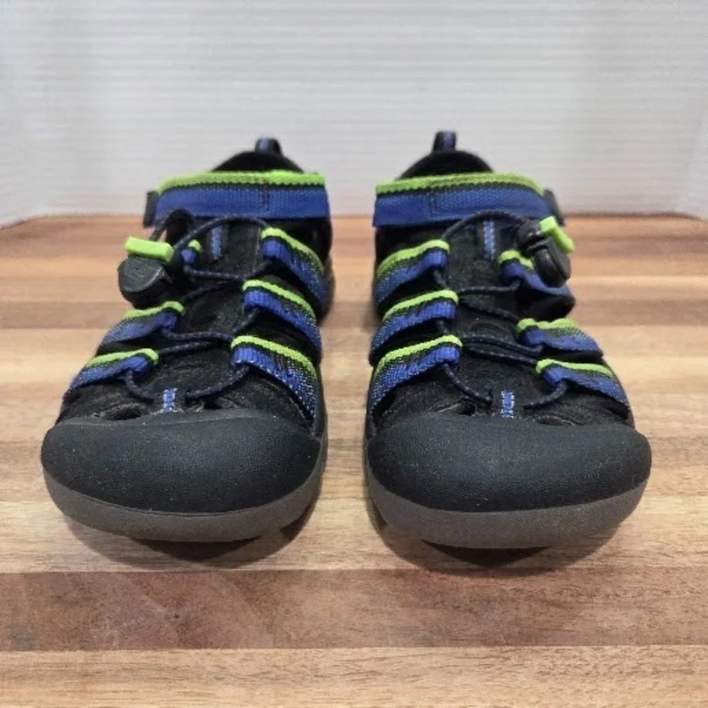 KEEN Newport Neo H2 Big Kids Size 3 Youth Water Hiking Sandals Black Blue Green